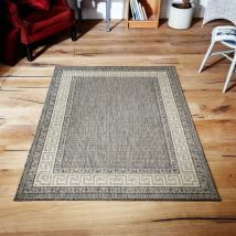 Greek Key Flatweave Grey 120cm x 160cm Rectangle