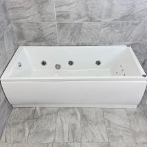 Sloane 1700 x 750mm Whirlpool Acrylic White Spa Bath - With Jet Options, 6 Jets-Extra Reinforced Bath