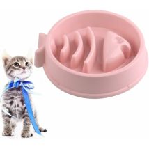 Minkurow Slow Feeding Bowl Für Hunde, Fressnapf Für Kleine Und Mittelgroße Hunde Und Katzen – Fischgrätenform – Rutschfest (rosa)