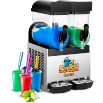 Slush Maker Machine Soft Ice Cream Maker Ice Cream Gastro Slush Ice Led 2 x 15 l
