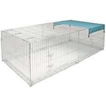 Kerbl - Small Animal Outdoor Enclosure with Escape Barrier 230x115x70 cm Chrome