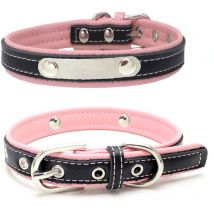 Small comfortable Soft Touch Leather Dog Collar Padded Adjustable Durable Anti-Rust Alloy Loop Ring white