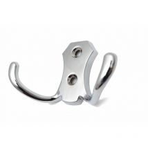 Small Double Coat Hanger Hook Door Wall Bath BK24 Model - Colour Chrome - Pack of 8