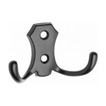 GTV - Small Double Coat Hanger Hook Door Wall Bath BK24 Model - Colour Black - Pack of 3