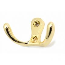 Small Double Coat Hanger Hook Door Wall Bath CK24 Model - Colour Gold - Pack of 20