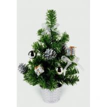 Premier - Small Dressed Table Top Christmas Tree - Decorations Included - Silver