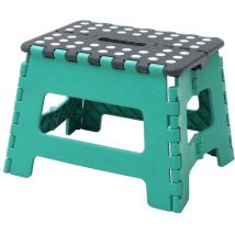 JVL - Small Folding Step Stool, Turquoise/Grey