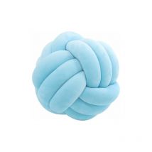 Small knot sofa cushion three-strand three-ball pillow decorative cushion(light blue)