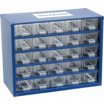Senator 25 Drawer Small Parts Storage Cabinet - Blue Transparent Drawers