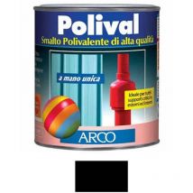 Arco - smalto mano unica senza fondo polival per plastica vetro lamiera LT.0,75 Nero Lucido