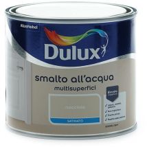 Dulux - Smalto Satinato all'Acqua per Metallo Plastica e Legno Pronto all'Uso per Esterni e Interni, 0.5 Litri, Nocciola