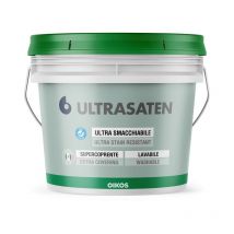 Smalto murale ultra smacchiabile Oikos Ultrasaten satinato lt. 1 Tonalità dal bianco