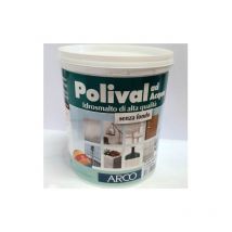 SMALTO POLIVAL AD ACQUA ALTA QUALITA' SENZA FONDO ARCO LT.0,75 Ottanio Scuro Opaco