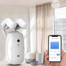 Aiperq - Smart Automatic Curtain Opener, Curtain Opener Electronic, Remote Control with App/Timer/Voice, Automatic Light Sensor, Add Gateways, For