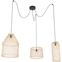 Smart Outdoor Pendant Light Rattan 3-Light Incl. led - Calamus