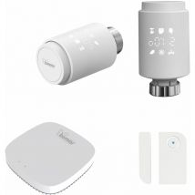 Bimar - Smart Control Kit für die Hausautomation - 2 Thermostatventile, 1 Gateway und 1 Tür- und Fenstersensor - 193x130x105 mm