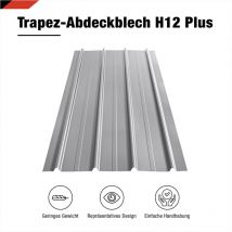 Bravo The Smart Solution - smart Cover Set H12 Plus, 12 x Trapez-Abdeckblech 125 x 45 cm 6,75 m² Stärke 0,35 mm inkl. Schrauben Weißaluminium