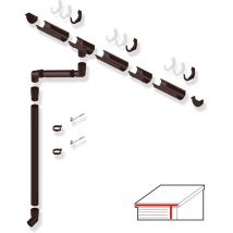 Bravo The Smart Solution - smart Dachrinnen-Set pvc, 25-teilig, 100/63 mm für 4 m Dachlänge braun