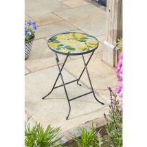 Smart Garden - Lemon Yellow Glass Garden Side Coffee Table Folding Indoor Outdoor
