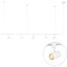 Qazqa - Smartes Schienensystem weiß 1-phasig inkl. 5 Wifi GU10 - Iconic Jeana