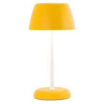 Smart Lamp Trilli Wi-Fi Saffron – Wiederaufladbare led, Touch, Wi-Fi-App, Weiß und Ocker dekorierte Keramik