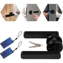 Smart Lock, Smart Door 4-in-1 Lock Door Handle Electronic ic Card and Keyboard Password Biometric Identification Fingerprint Key Digital Electronic