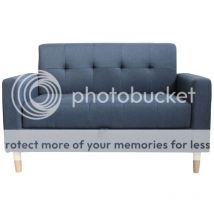 Humza Amani - Smart Sofa in a Box, 2 Seater Fabric Sofa with Wooden Legs and Hidden Storage Space - Dark Grey