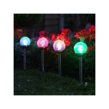 Smart Solar - 5 x Smart Garden Solar Colour Changing Rainbow Crackle Globe Orb Garden Lights