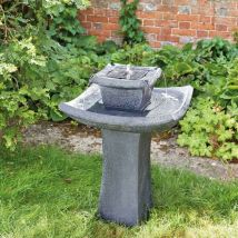 Smart Garden - Solar Pagoda Oriental Garden Water Feature Fountain Bird Bath