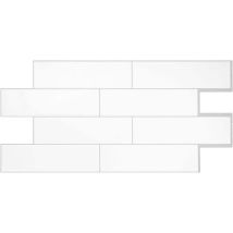 Selbstklebende Wandfliesen X2 Xl, 57,3x27,64cm - Smart Tiles Oslo Weiße Klebefliesen 3d Fliesenaufkleber Für Bad & Küche