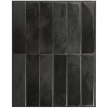 4 crédences adhésives - Morocco Zaida Noir - Effet céramique - 29.03 cm x 22.86 cm - Smart Tiles