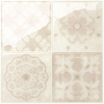 4 crédences adhésives - Vintage Venezia Beige - Effet carreaux de ciment - 22.86 cm x 22.86 cm - Smart Tiles