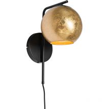 Smart Wall Lamp Black with Gold Glass incl. WiFi A60 - Bert