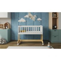 Love For Sleep - SmartCrib 6in1 Bedside Crib 90x40cm with Aloe Vera Quilted mattress (White/Pine) - White/Pine