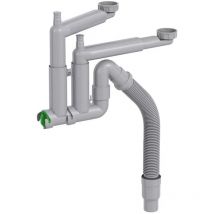 Smartloc Halb-Siphon 1½' für Spüle, Waschmaschine & Geschirrspüler, flexibles Rohr