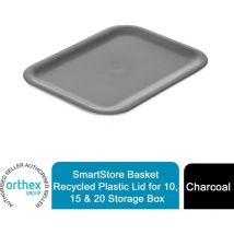 Basket Recycled Plastic Lid for 10, 15 & 20 Storage Box, Charcoal - Smartstore