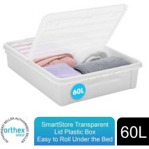 Smartstore - Bedroller Underbed Storage Box with Transparent Foldable Lid, 60L