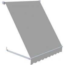 Store Banne pour Fenêtre 120 x 120cm Polyester Gris - Toile Enroulable avec Protection Solaire UV - Support pour plafond et mur - Aluminium
