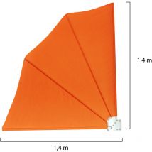 Smartsun - Auvent Latéral Orange 1,4x1,4m En Forme D'éventail Pour Balcon, Terrasse, Différentes Couleurs.