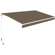 Manuelle Gelenkarmmarkise 4x2,5m Taupe Polyester – UV-Sonnenschutz-Plane – Aluminium-Struktur