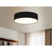 Ranex - Runde Deckenleuchte, Stoff schwarz / Abdeckung satiniert, Ø40cm, ceiling dream