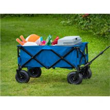 Bollerwagen klappbar in Blau Handkarren, Ladegewicht bis 70kg