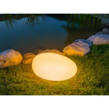 Smartwares LED Solarleuchte Stein OSL-50016 weiß Ø 40 cm RGBW Dekorative Leuchten