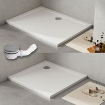 Smc Duschwanne weiß in Hochglanz Duschtasse mit Ablaufgarnitur 80x80 cm - Witen&nock