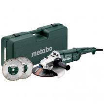 Set di smerigliatrici angolari wep 2200-230 2200W con valigetta e 2 mole 230mm