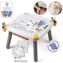Smoby - Table enfant Créative - Feutre effacable pour la table + 2 grandes feuilles de coloriage - 3 rangements - Des 3 ans