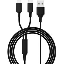 Câble de charge usb usb 2.0 usb-a mâle, usb-c mâle 1.20 m noir hydraduocbk Y167552 - Smrter