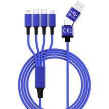 Câble De Charge Usb Usb-a Mâle, Usb-c Mâle, Usb-c Mâle, Connecteur Lightning , Usb-micro-b Mâle 1.20 M Bleu Marine Elitecnb W693022 - Smrter