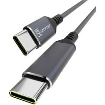 Smrter - Câble Usb-c Usb 2.0 Usb-c Mâle, Usb-c Mâle 1.00 M Anthracite Avec Fonction Otg, Rond, Gaine Textile Speedy100mat V567633