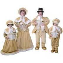 Sängerfamilie in goldenem Stoffset 4 Stück cm21x15h70